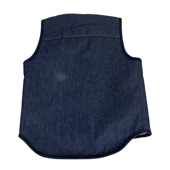 Vintage Sears Roebucks Vest Mens M Tall Blue Sherpa Lined Denim Workwear USA - Picture 9 of 14